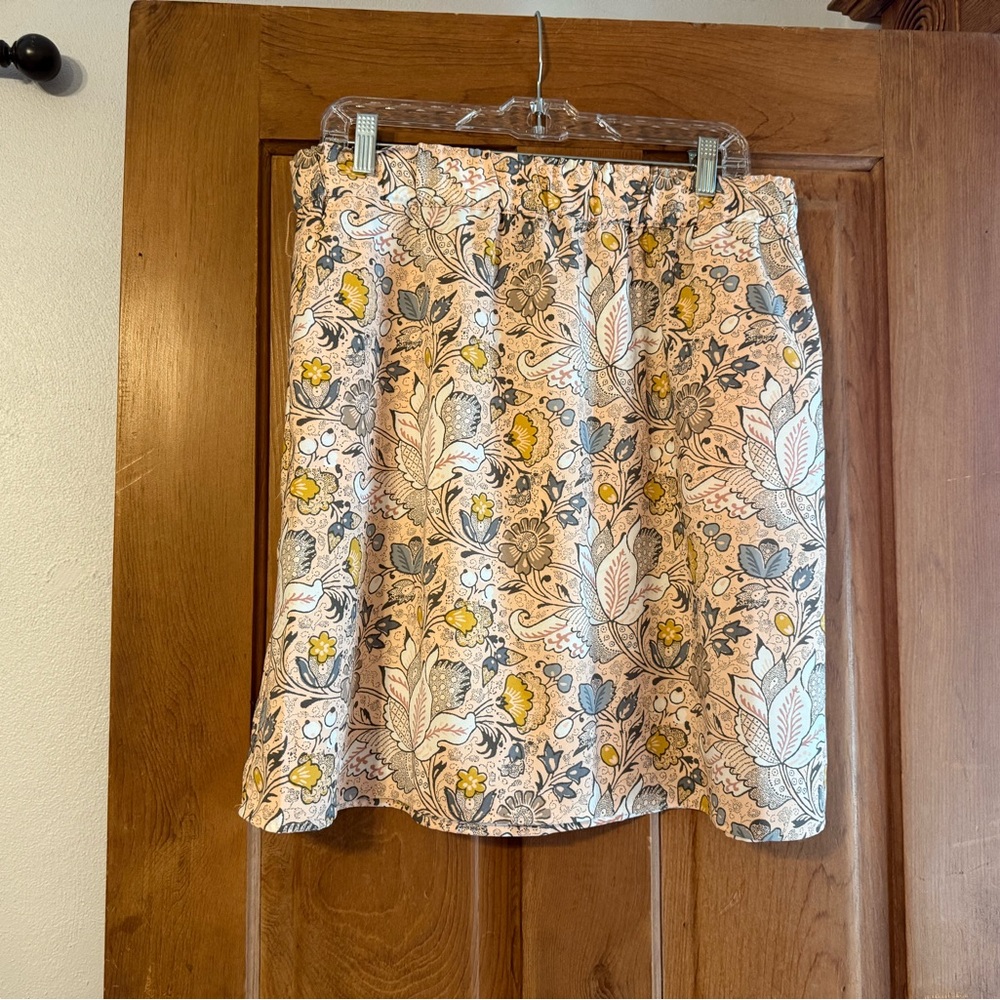 LOFT Yellow and Gray Skater Mini Skirt